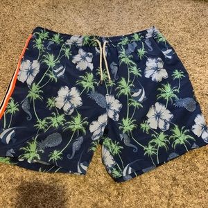 Mens tropical swim trunks